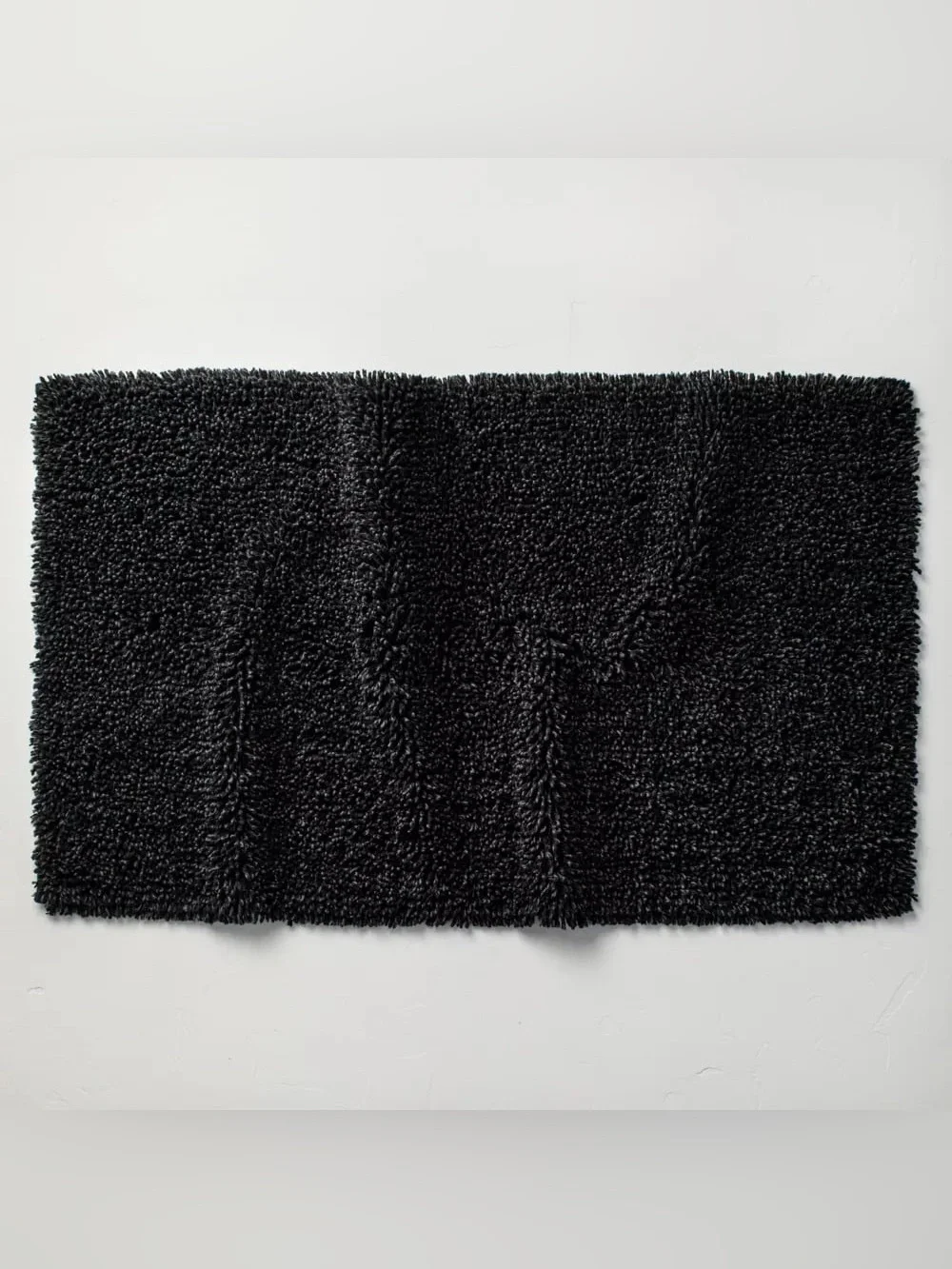 New Casaluna Cotton Looped Bath Rug Black 40x24” Large Bath Rug Melange Machine